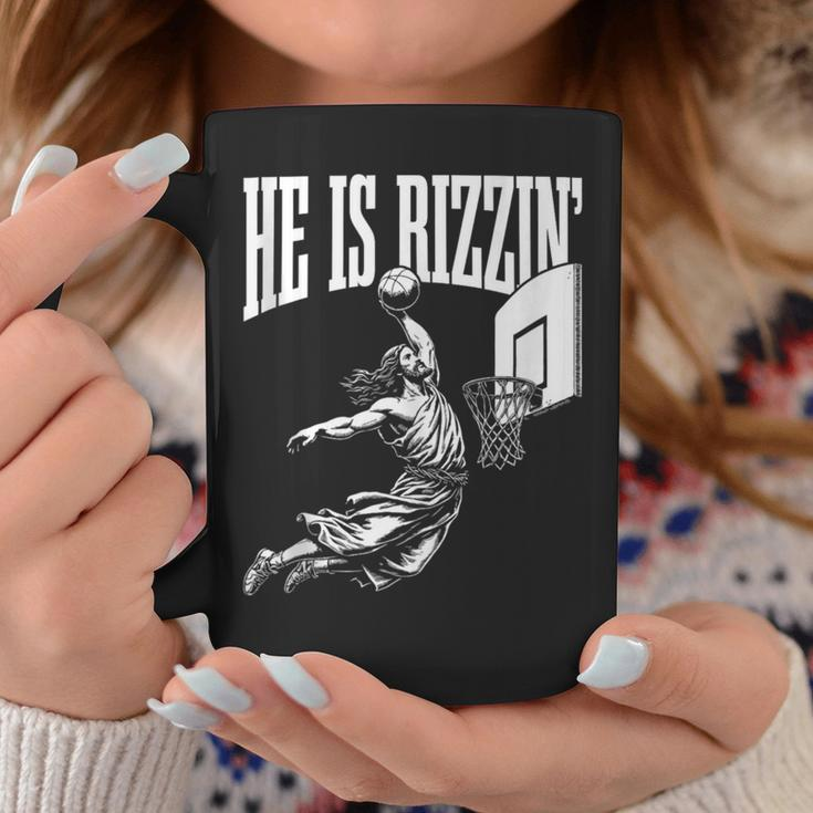 He Is Rizzin Jesus Basketball Meme Coffee Mug Personalized Gifts