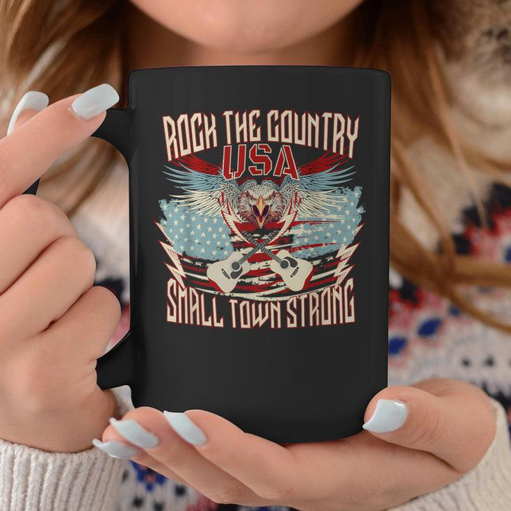 Rock The Country Music Small Town Strong America Flag Eagle Coffee Mug Unique Gifts