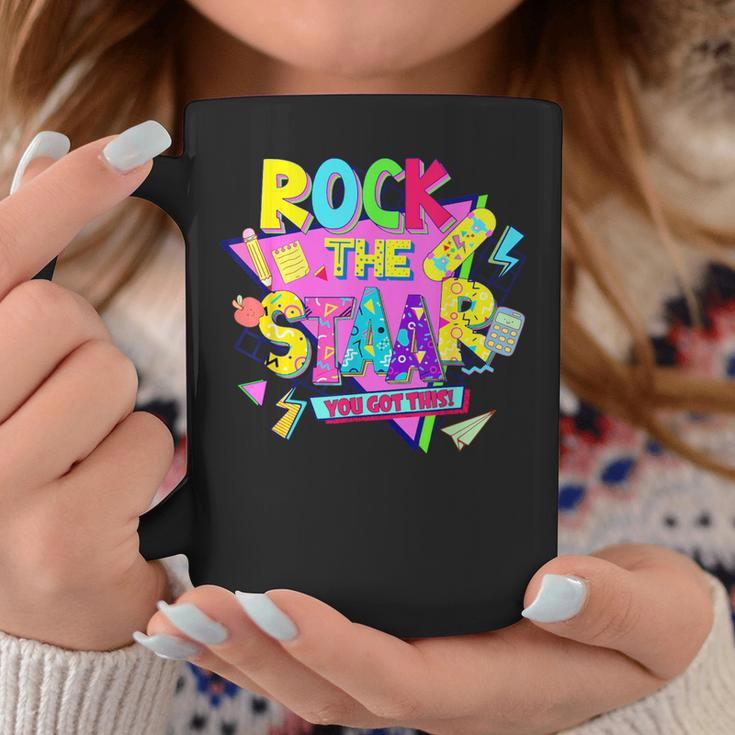 Rock The Staar Test Testing Day Retro Groovy Teacher Stars Coffee Mug Unique Gifts