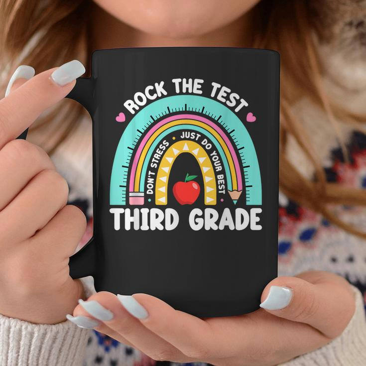 Rock The Test Day 3Rd Grade Teacher Third Grade Testing Day Coffee Mug Unique Gifts