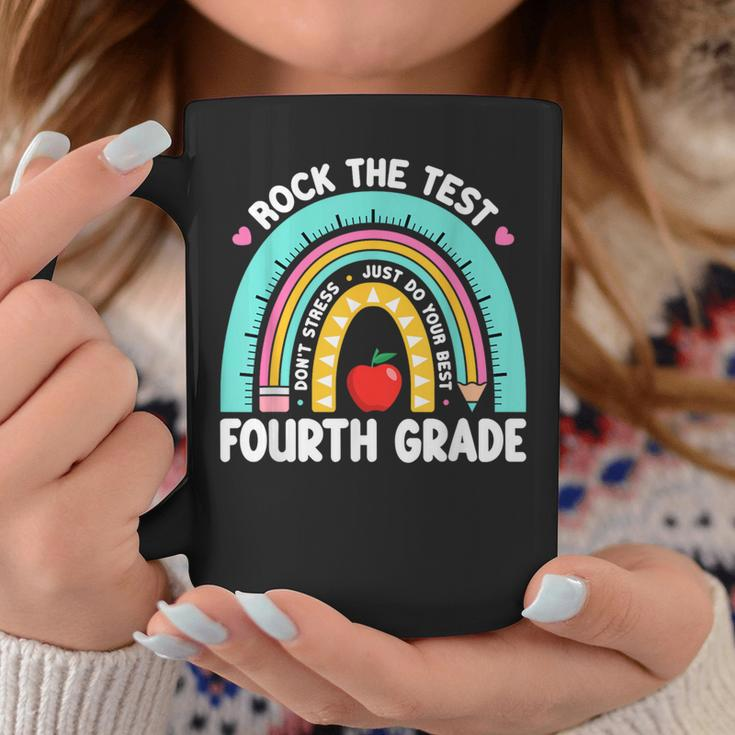 Rock The Test Day 4Th Grade Teacher Fourth Grade Testing Day Coffee Mug Funny Gifts