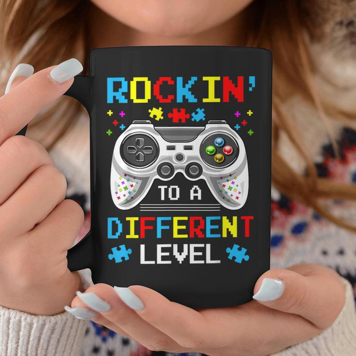 Rockin To Different Level Game Autism Awareness Gaming Gamer Coffee Mug Unique Gifts