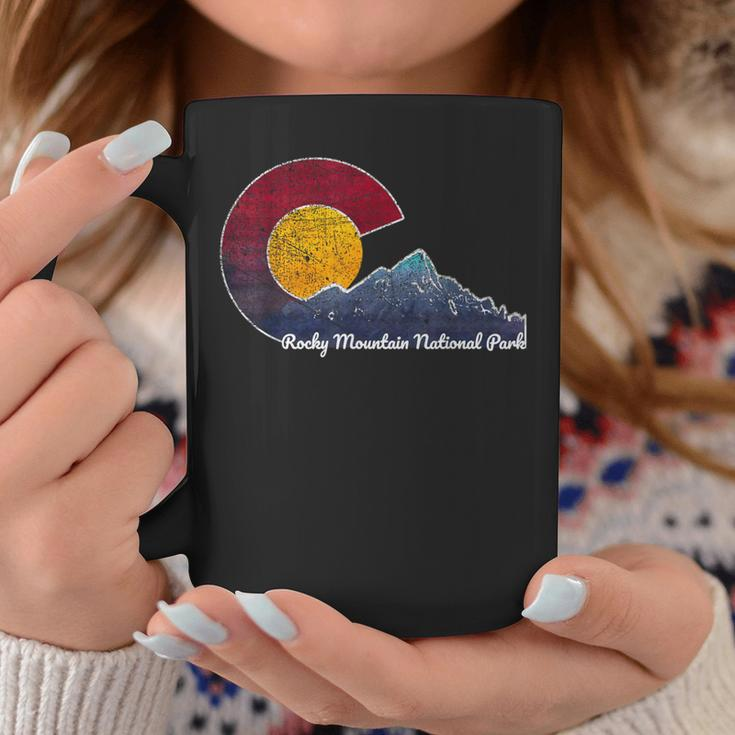 Rocky Mountain National Park Flag Inspired Scene Coffee Mug Unique Gifts