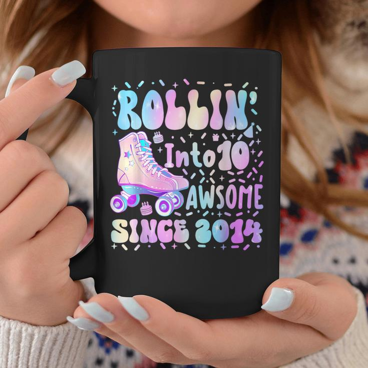 Roller Skate 10Th Birthday Rolling Into 10 Since 2014 Girls Coffee Mug Funny Gifts
