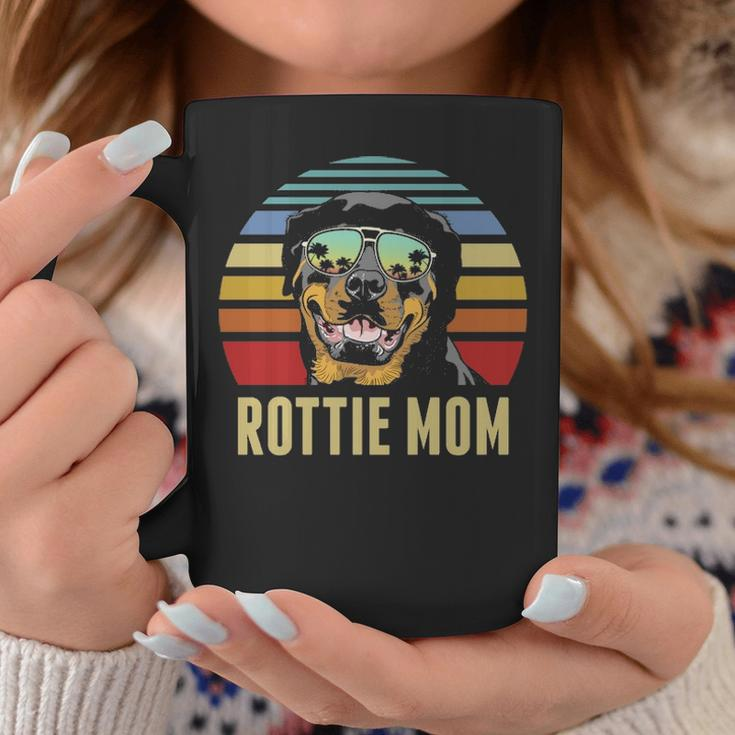 Rottie Mom Rottweiler Dog Vintage Retro Sunset Beach Vibe Coffee Mug Unique Gifts