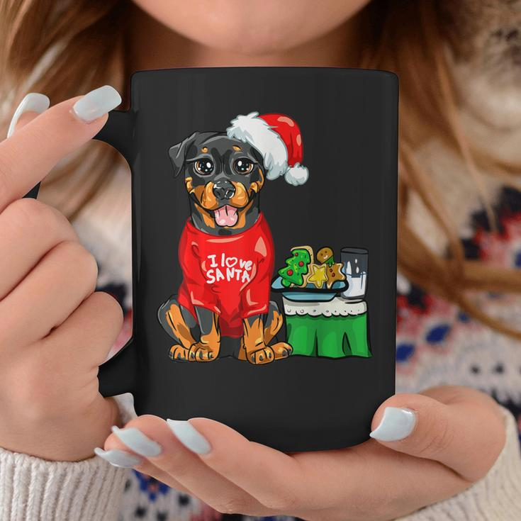 Rottweiler Dog I Love Santa Cute Rotti Pup Christmas Coffee Mug Unique Gifts