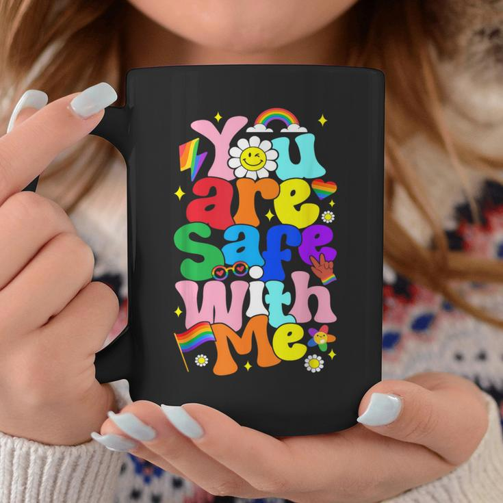 You Are Safe With Me Rainbow Pride Lgbtq Gay Transgender Coffee Mug Unique Gifts