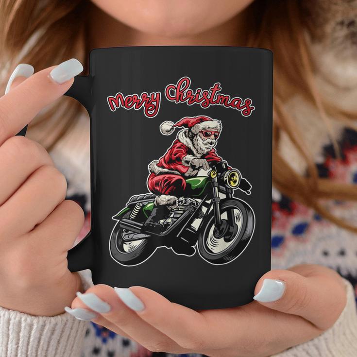 Santa Riding A Motorbike Christmas Motorcycle Christmas Coffee Mug Unique Gifts