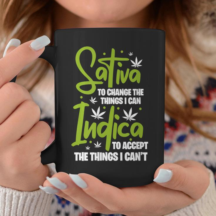 Sativa To Change The Things I Can Indica Cannabis Weed Leaf Coffee Mug Unique Gifts