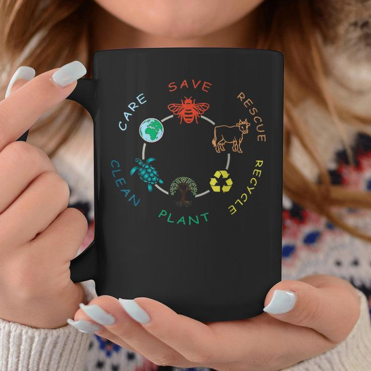 Save Bees Rescue Animals Recycle Plastic Vintage Earth Day Coffee Mug Unique Gifts
