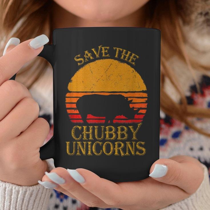 Save The Chubby Unicorns Retro Style Rhino Coffee Mug Funny Gifts
