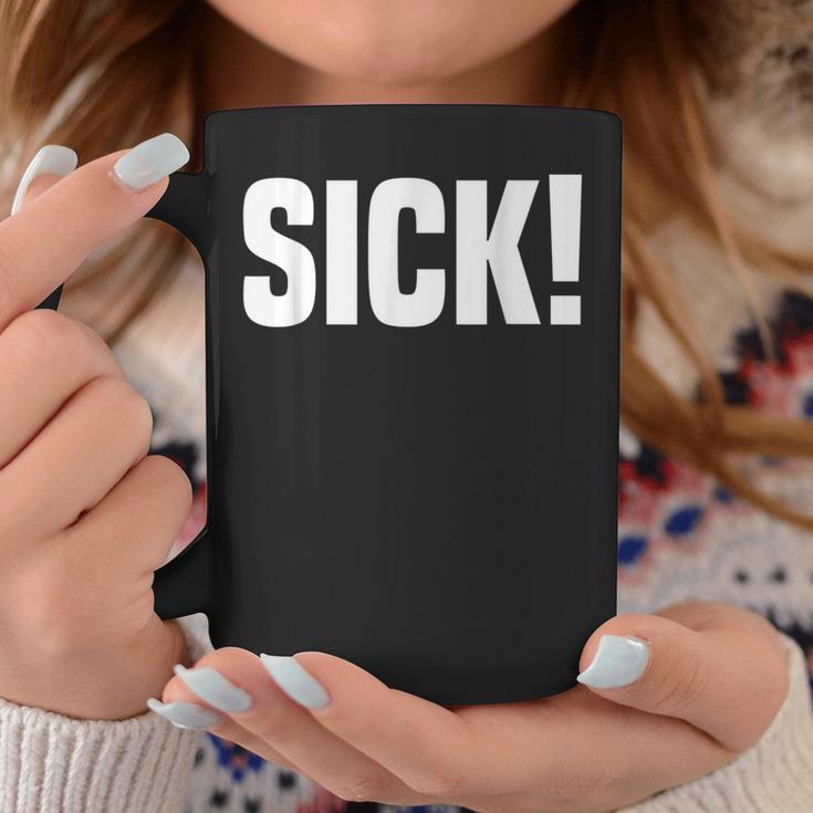 Schwarzes Grafik-Tassen SICK!, Aufdruck Design für Jugendliche Lustige Geschenke