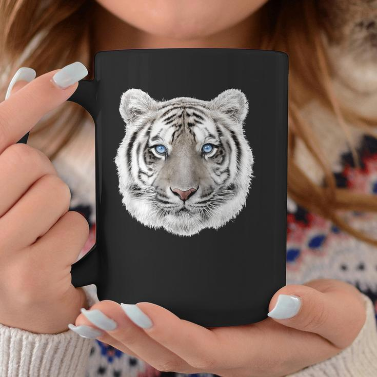 Schwarzes Tassen mit Weißem Tiger-Gesicht, Tiermotiv Tee Lustige Geschenke