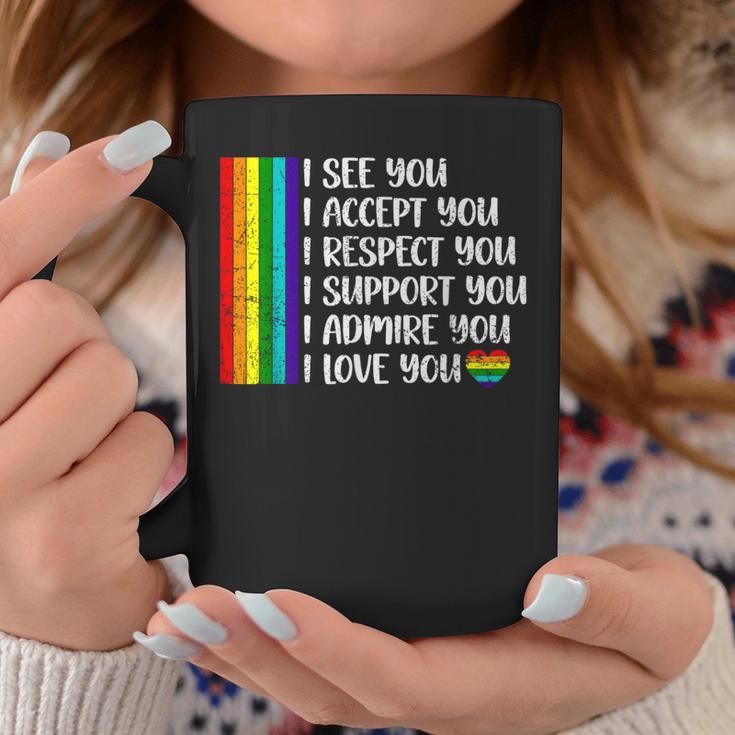 I See Love Accept You Lgbtq Gay Rainbow Pride Flag Coffee Mug Unique Gifts