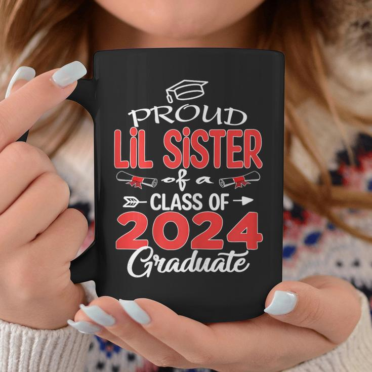 Senior 24 Proud Lil Sister Of A Class Of 2024 Graduate Coffee Mug Personalized Gifts