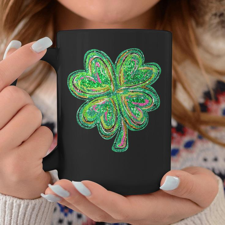 Shamrock Sequins Effect Clover Happy St Patrick's Day Womens Coffee Mug Unique Gifts