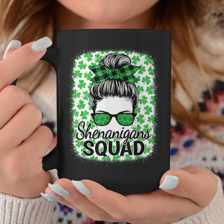 Shenanigans Squad St Patrick's Day Girls Messy Bun Coffee Mug Personalized Gifts