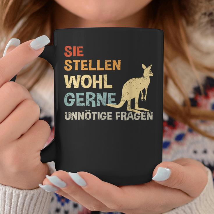 Sie Stellen Wohl Gerne Unnecessary Fragen Retro Kangaroo S Tassen Lustige Geschenke