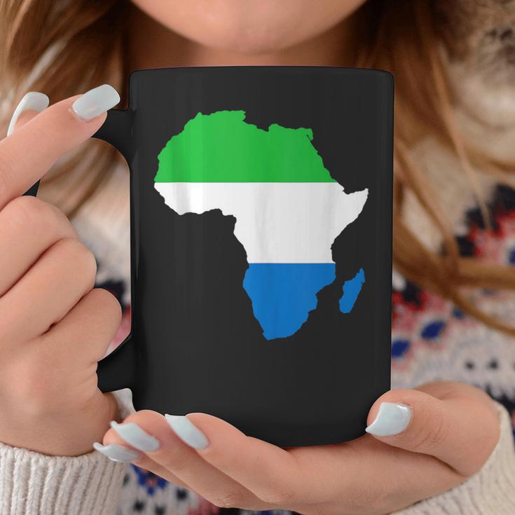 Sierra Leone Flag Africa Continent Silhouette Sierra Leoner Coffee Mug Unique Gifts