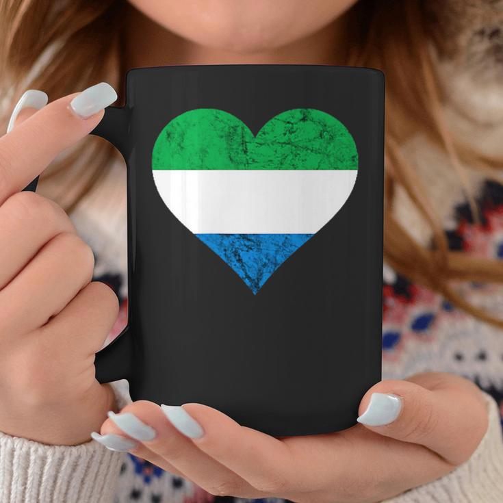 Sierra Leone Heart Siera Leonean Roots Flag Pride Love Coffee Mug Unique Gifts