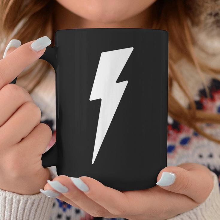 Simple Lightning Bolt In White Thunder Bolt Graphic Coffee Mug Personalized Gifts