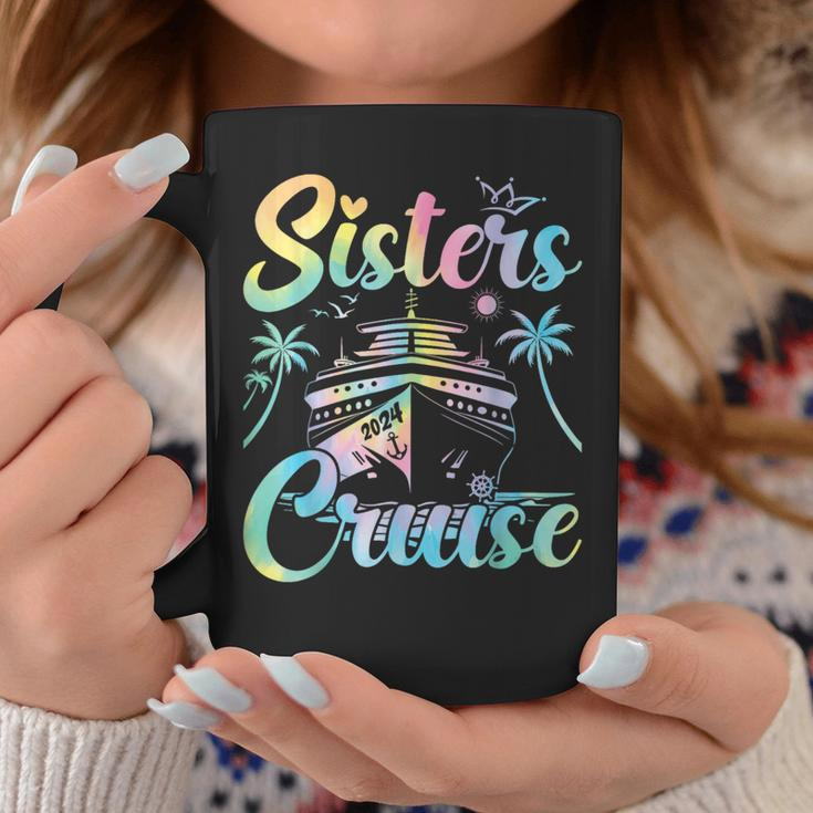 Sisters Cruise 2024 Sister Cruising Vacation Trip Tie Dye Coffee Mug Unique Gifts