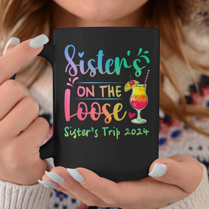 Sister's Trip 2024 Sisters' On The Loose Tie Dye Coffee Mug Personalized Gifts
