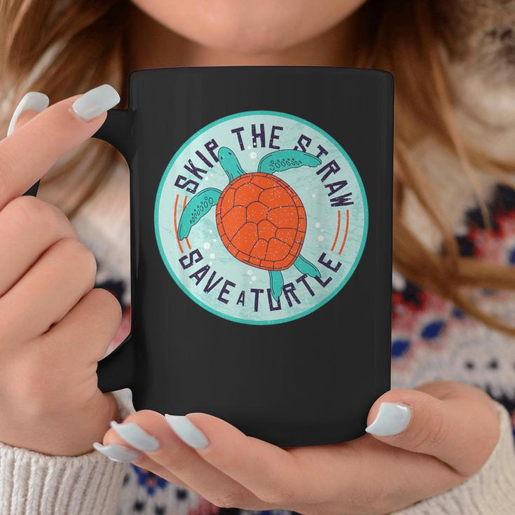 Skip The Straw Save A Turtle Protect The Oceans Meme Coffee Mug Unique Gifts