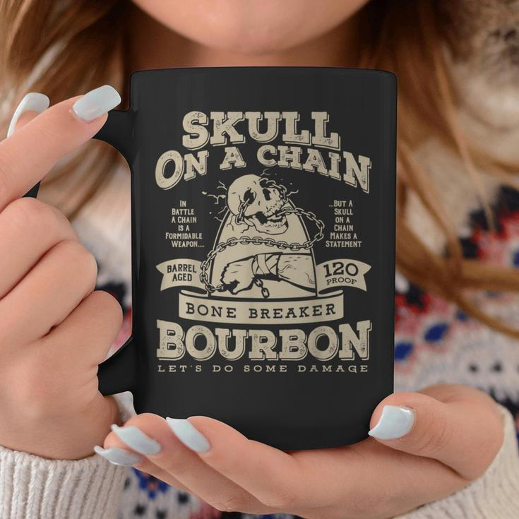 Skull On A Chain Bone Breaker Bourbon Coffee Mug Unique Gifts