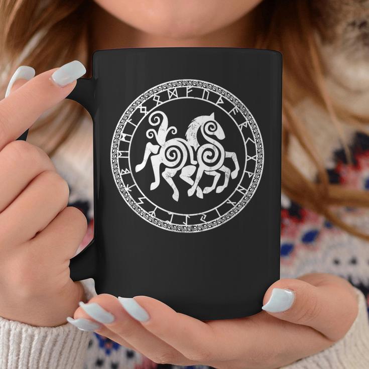 Sleipnir Horse Of Odin Runic Circle Viking Coffee Mug Unique Gifts