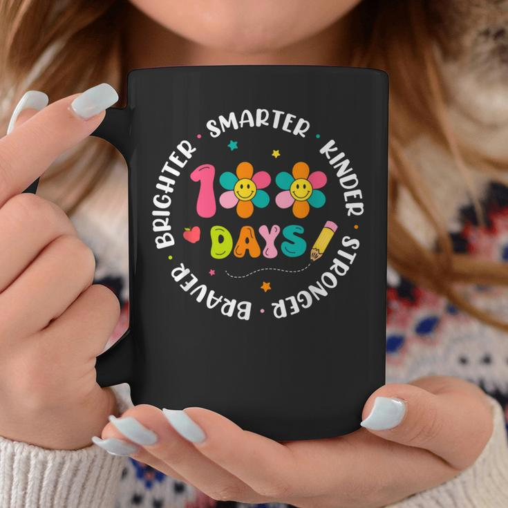 Smarter Kinder Stronger Brighter 100 Days Of School Teacher Coffee Mug Funny Gifts