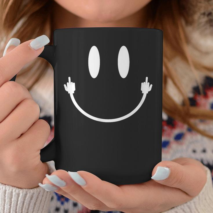 Smile Face Middle Finger Hand Sarcasm Meme Smile Face Coffee Mug Funny Gifts