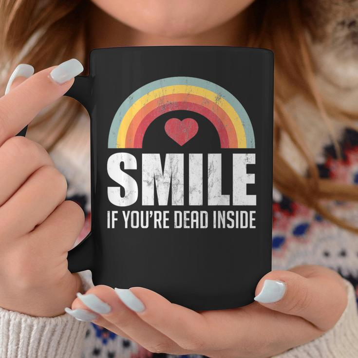 Smile If You're Dead Inside For A Black Comedy Fan Coffee Mug Unique Gifts