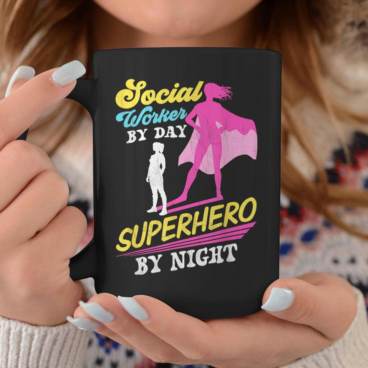 Social Worker By Day Superhero By Night Work Job Social Coffee Mug Unique Gifts