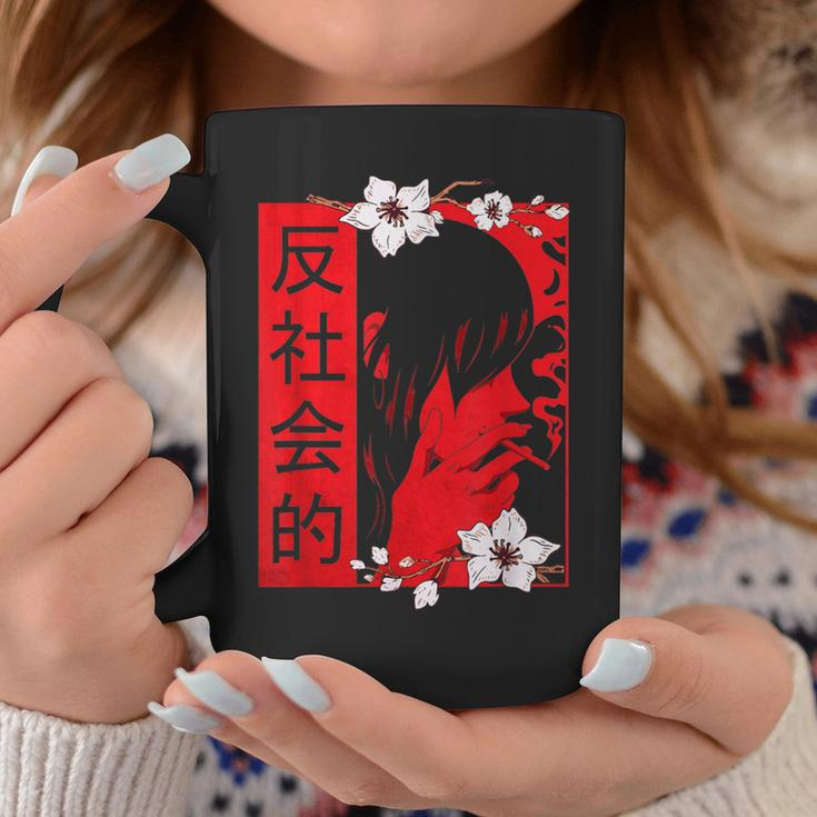 Soft Grunge Aesthetic Antisocial Sad Anime Girl Harajuku Coffee Mug Unique Gifts