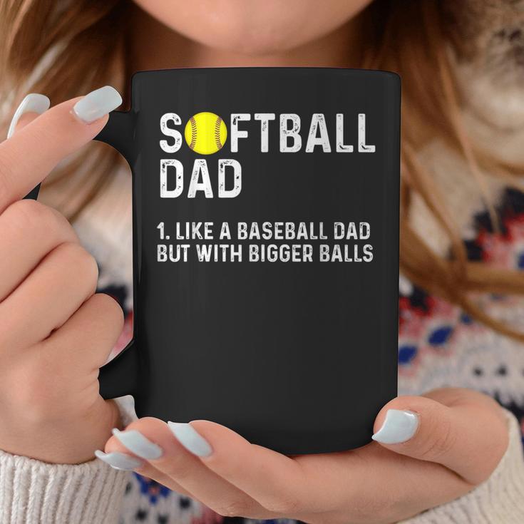 Softball Dad Like A Baseball But With Bigger Balls Coffee Mug Unique Gifts