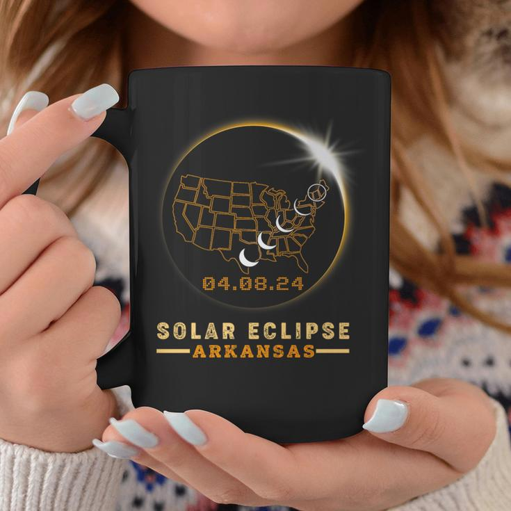 Solar Eclipse 2024 America Totality Total Arkansas Usa Map Coffee Mug Personalized Gifts