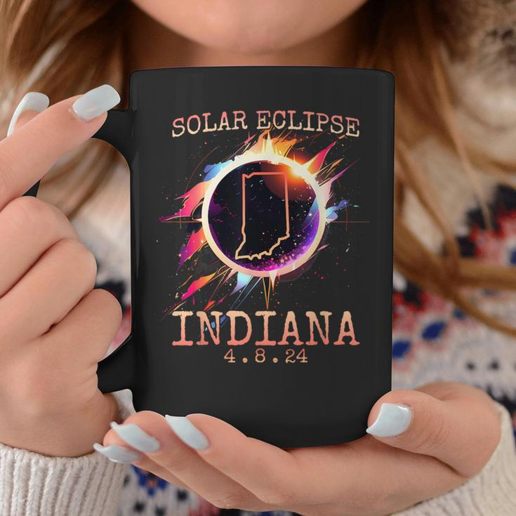Solar Eclipse 2024 Indiana State Totality Usa Path Souvenir Coffee Mug Unique Gifts