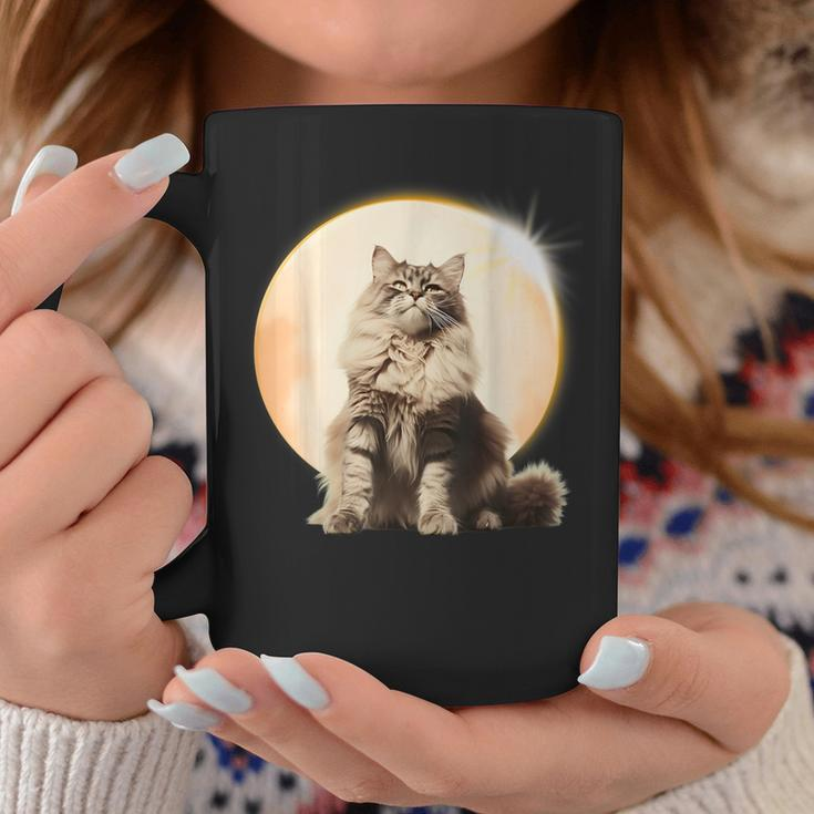 Solar Eclipse 2024 Maine Coon Cat America Totality Coffee Mug Personalized Gifts