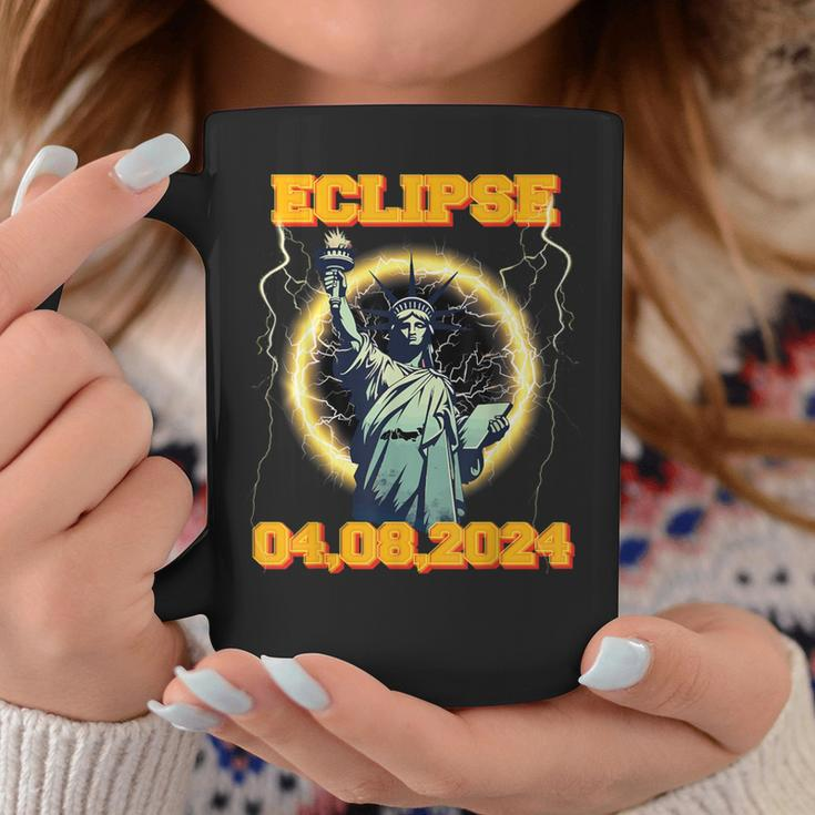Solar Eclipse 2024 New York Statue Of Liberty Vantage Coffee Mug Unique Gifts