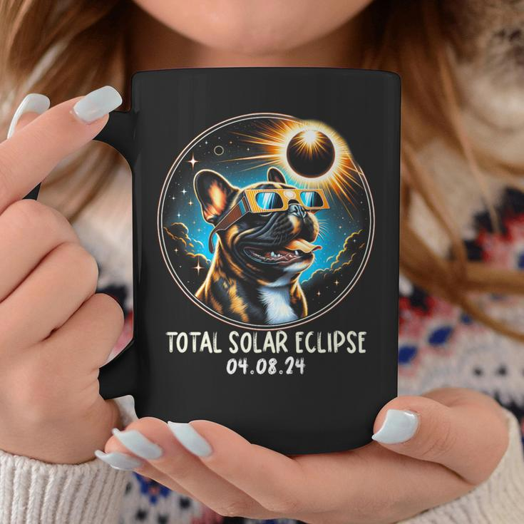 Solar Eclipse French Bulldog Wearing Glasses April 8 2024 Coffee Mug Funny Gifts
