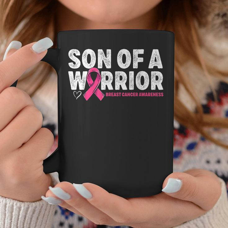 Son Of A Warrior Breast Cancer Awareness Pink Ribbon Mom Coffee Mug Unique Gifts