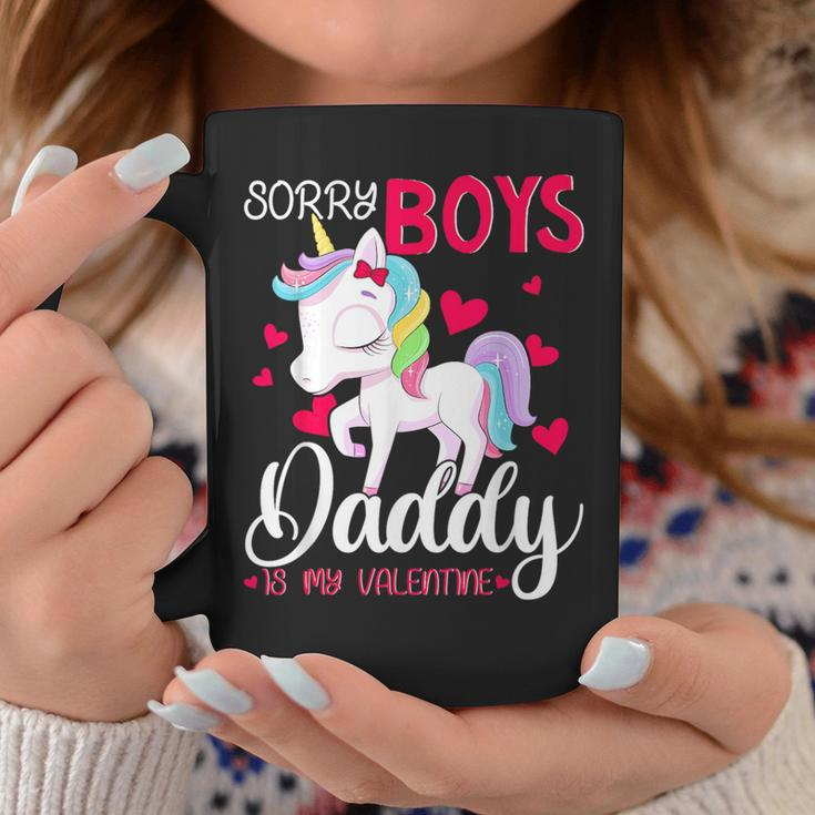 Sorry Boys Daddy Is My Valentine's Day Unicorn Coffee Mug Personalized Gifts