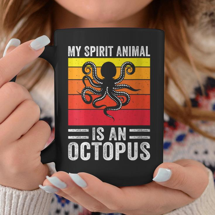 My Spirit Animal Is An Octopus Retro Vintage Coffee Mug Unique Gifts