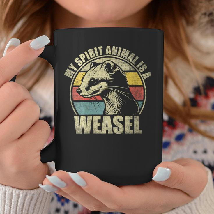 My Spirit Animal Is A Weasel Vintage Weasel Lover Coffee Mug Unique Gifts