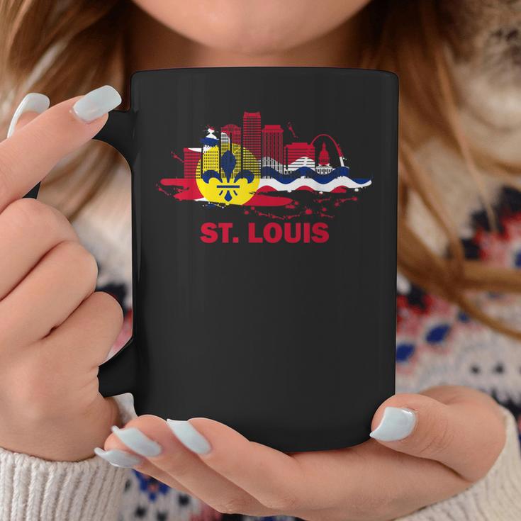 St Louis City Flag Downtown Skyline St Louis Skyline Coffee Mug Unique Gifts