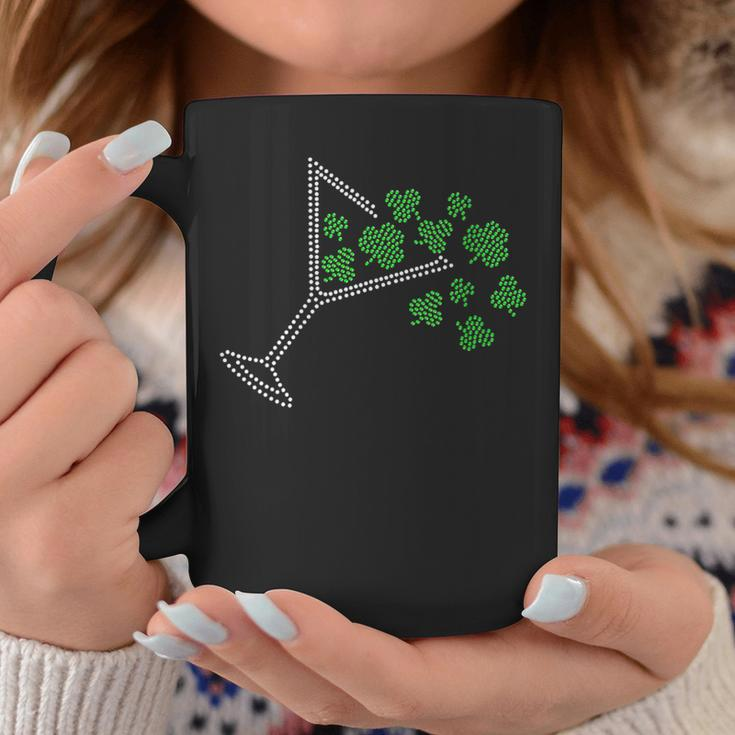 St Patrick's Day Martini Clover Bling Rhinestone Paddy's Day Coffee Mug Unique Gifts