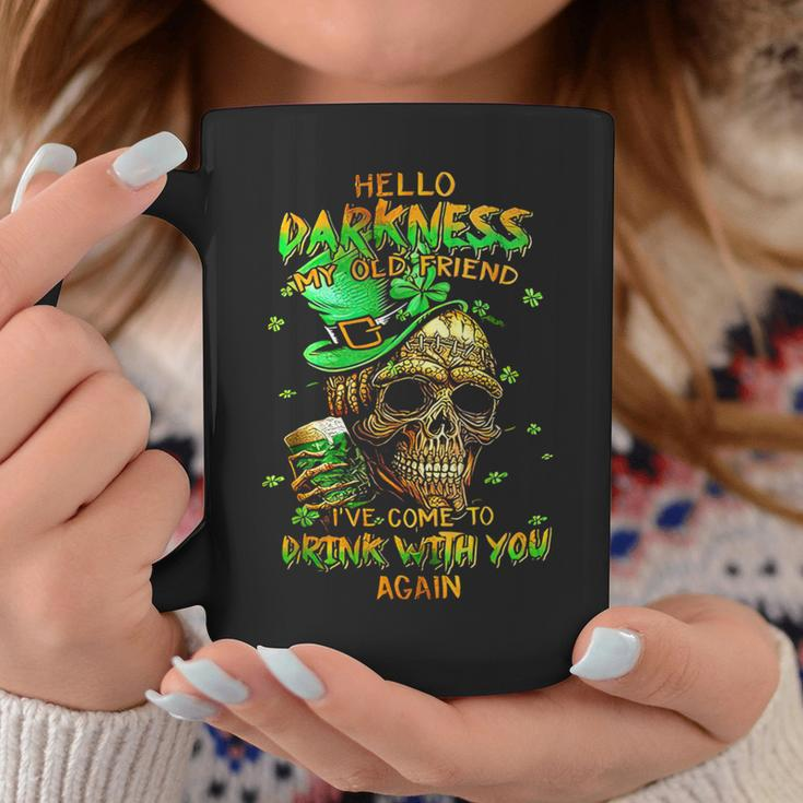 St Patrick's Day Skull Hello Darkness My Old Friend Coffee Mug Unique Gifts