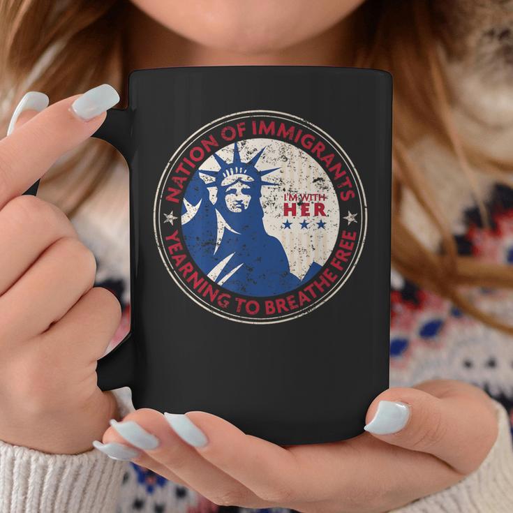 Statue Of Liberty Nation Of Immigrants Patriotic Coffee Mug Unique Gifts