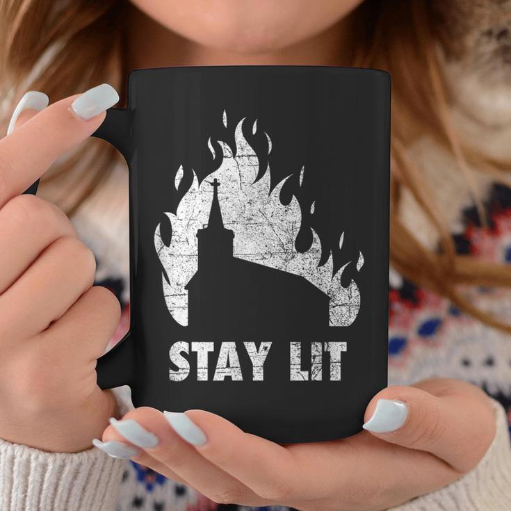 Stay Lit Burning Church Witchcraft Okult Grunge Satanic Tassen Lustige Geschenke